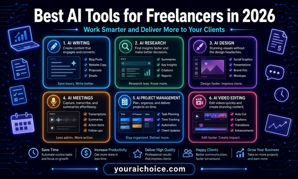 Best AI tools for freelancers in 2026 – writing, design, research and client management tools