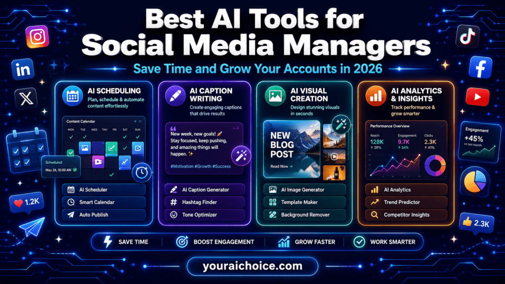 Best AI tools for social media managers in 2026 – Buffer, Canva, Hootsuite, ChatGPT and more