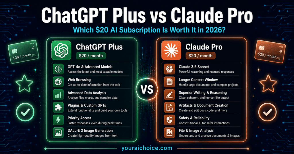 ChatGPT Plus vs Claude Pro 2026 – which $20 AI subscription is worth paying for