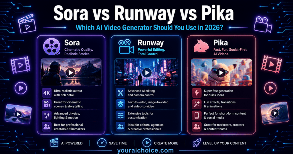Runway vs Pika AI video generator comparison 2026 – which tool is best for creators
